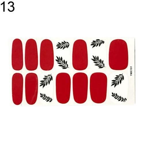 14PcsSheet Waterproof Nail Sticker 3D Full Cover Wrap13