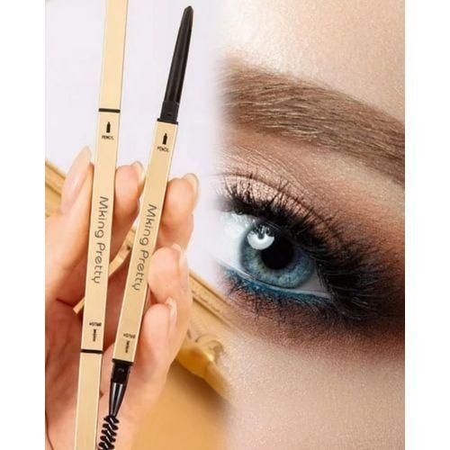 MKING PRETTY 2-in-1 Eyebrow Pencil Brown (Matte & Waterproof Poly Brush)