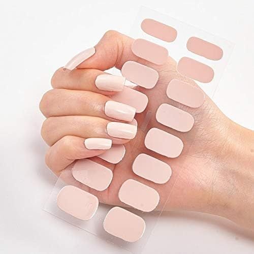 1Set/16pcs Solid-Color Nail Art Stickers For Girls
