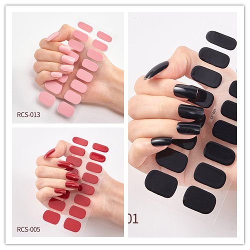 3Set / 48pcs Soid-Color Nail Sticker For Beauty