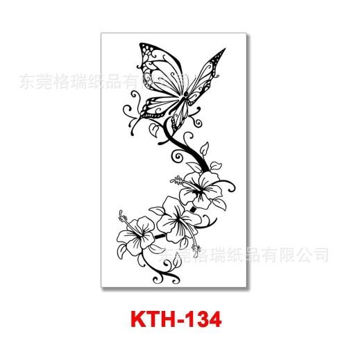 ButterflyFlower Temporary Tattoo Art Sticker For Body(KTH-134)