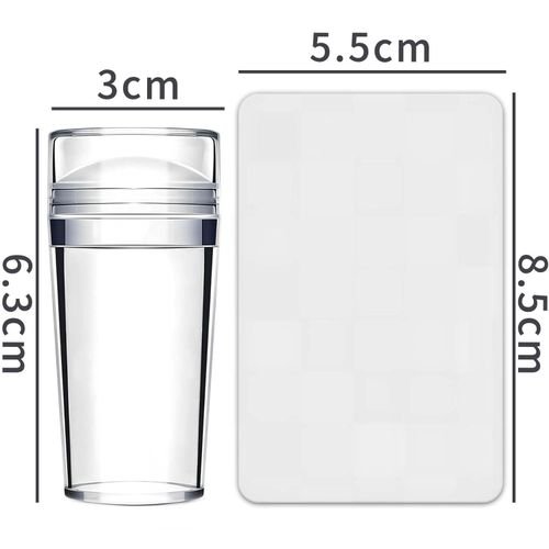 Nail Art Stamper Kit Clear Silicone Nails Stamping Long & Short Jelly Stamper With Scrapers Nails Stamper Kit For French Manicure Home DIY Salon