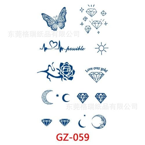 Possible Semi Permanent Tattoo Art Sticker For Body(GZ-059)