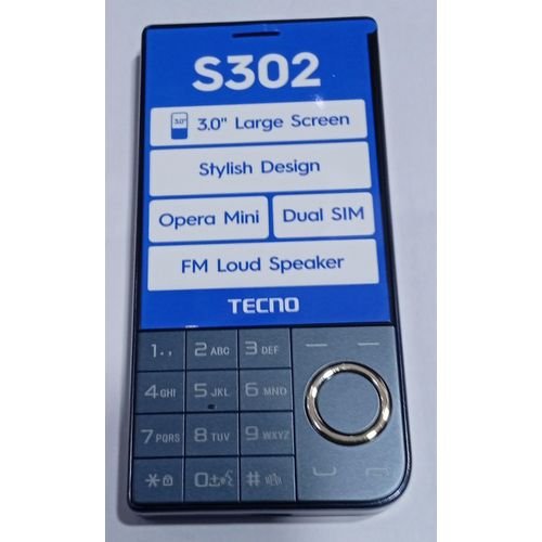 Tecno S302 Dual SIM with opera mini and FM loud speaker,1500mah.Black