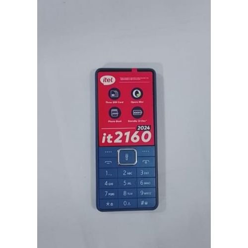 itel It2160 3sim card wireless FM radio with opera mini, torch, 1000mAh battery-blue