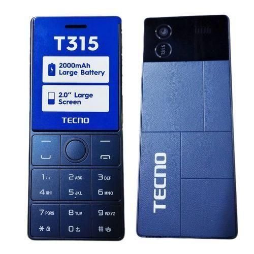 Tecno T315 : Small Button Phone, Type-C, Wireless FM, Strong 2000mAh Battery, Bright Torch, Dual SIM Card