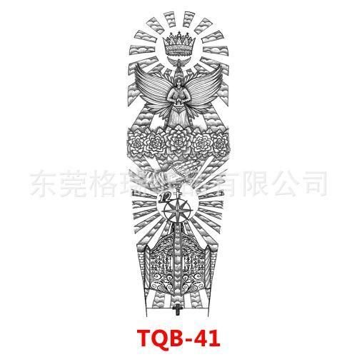 Full Arm Temporary Tattoo Body Art Sticker For Men Tbq 41