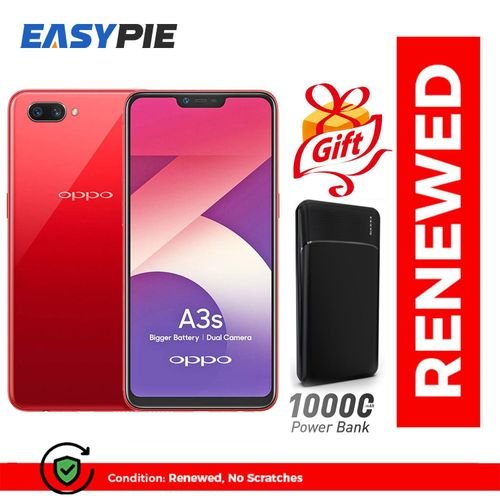 OPPO A3s red 6.2" 4+64G 13MP+2MP 3400mAh With Free EasyPie 10000mAh 37W Power Bank