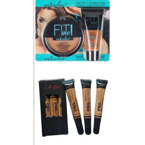 Micolor Powder+Liquid Foundation+Primer+Concealer Spray(5pcs)