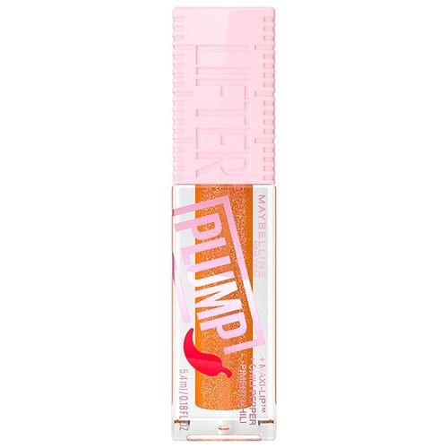 Maybelline Lifter Plump Hot Honey 008, Hydrating Lip Plumping Gloss with Chilli Pepper, Leaves Lips Looking Fuller and Glossier