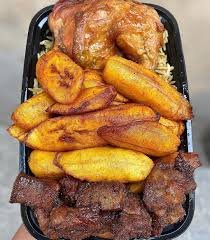 Coconut Rice, Coleslaw, Plantain, Fish or Chicken