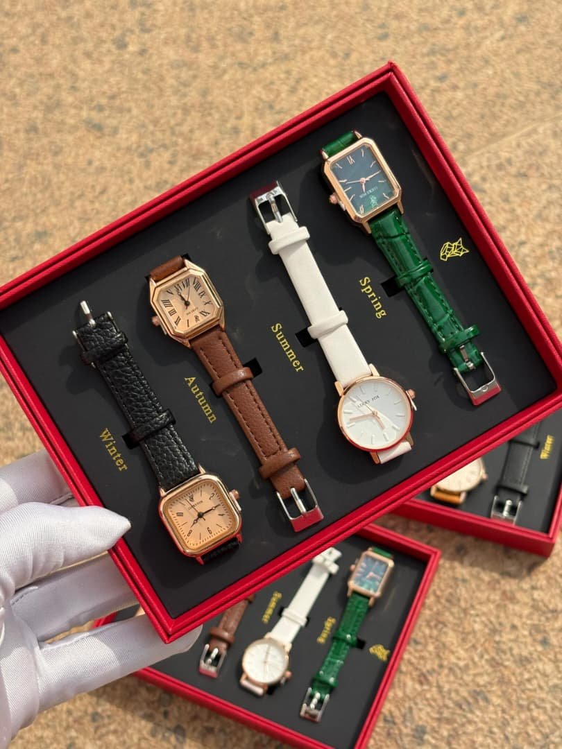 LUCKY FOX Ladies' 4-Seasons Watch Gift Set – Spring, Summer, Autumn, Winter (4 Watches in 1 Box) - Image 3
